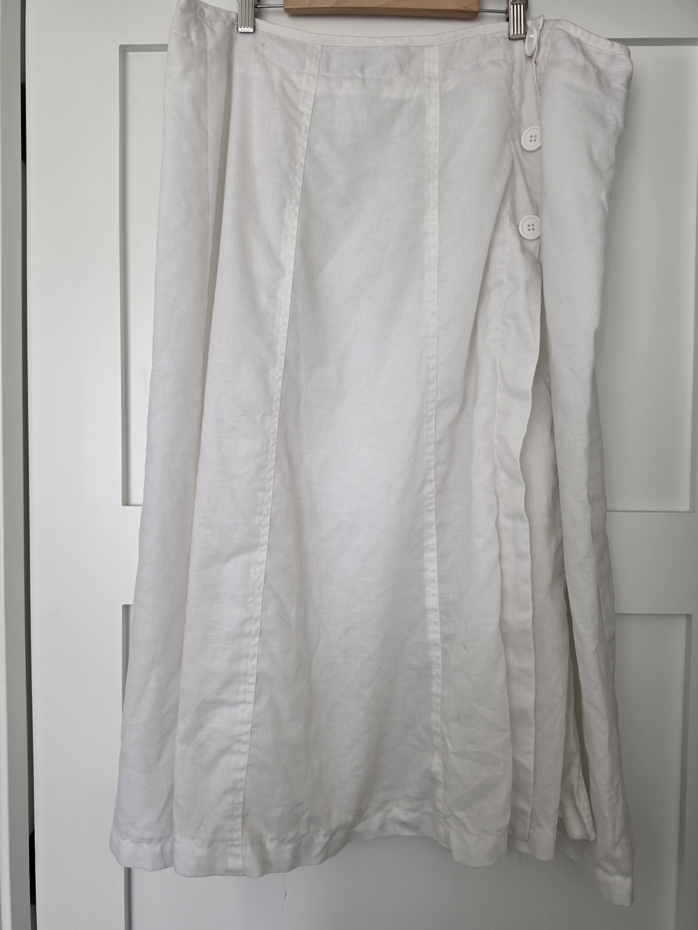 Vintage White 100% Linen Skirt